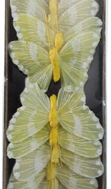 7cm Feather Butterfly Yellow