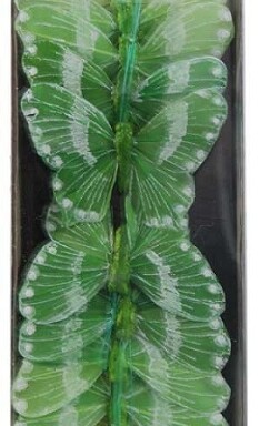 7cm Feather Butterfly Green