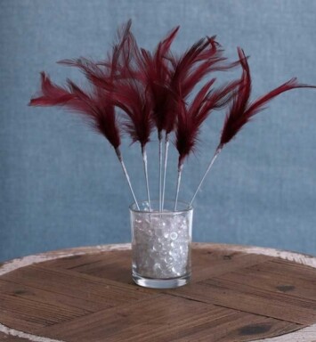 Narrow Feather - Burgundy
