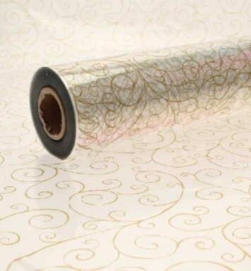 Gold Scroll Cellophane