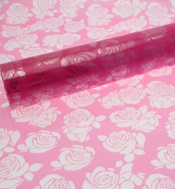 Strong Pink Cut Out Roses Cellophane