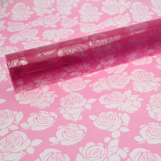 Strong Pink Cut Out Roses Cellophane