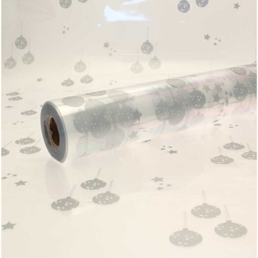 Silver Christmas Baubles Cellophane