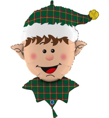 Tartan Elf Head Super Shape Foil Balloon