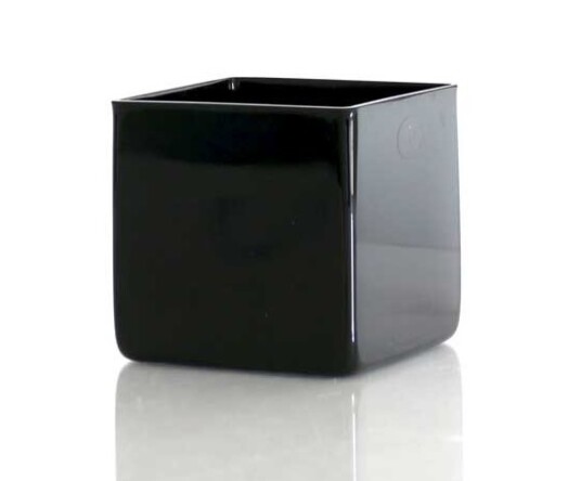 10cm Glass Cube - Black
