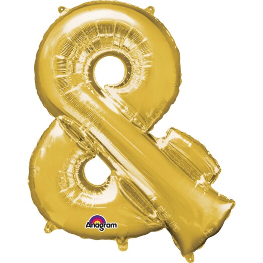 16" Mini Shape Symbol Balloon & - Gold