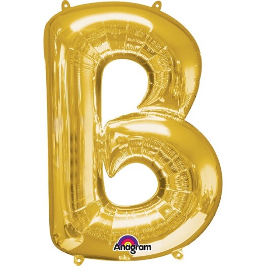 16" Mini Shape Letter Balloon B - Gold