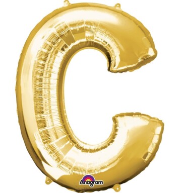16" Mini Shape Letter Balloon C - Gold