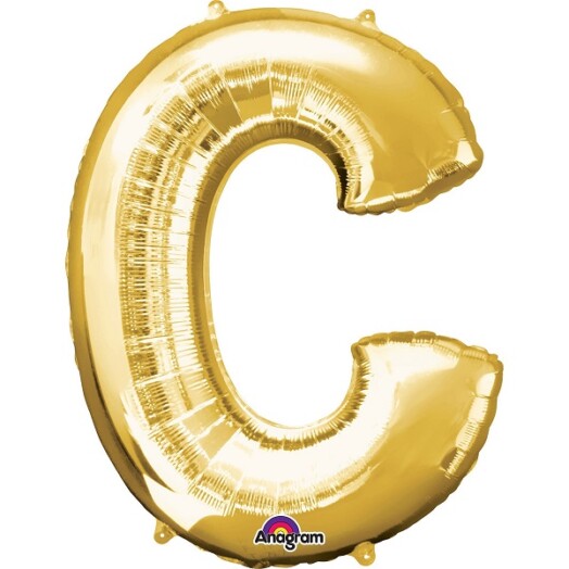 16" Mini Shape Letter Balloon C - Gold