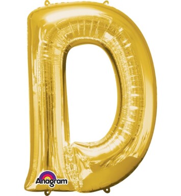 Large Gold Letter D Foil Balloon