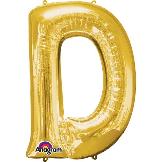 16" Mini Shape Letter Balloon D - Gold