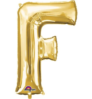 16" Mini Shape Letter Balloon F - Gold