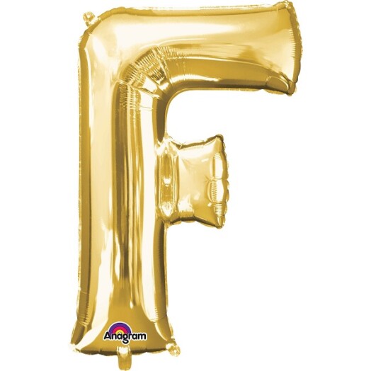 16" Mini Shape Letter Balloon F - Gold