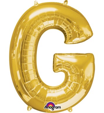 16" Mini Shape Letter Balloon G - Gold