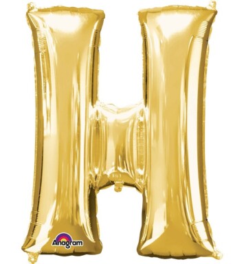 16" Mini Shape Letter Balloon H - Gold