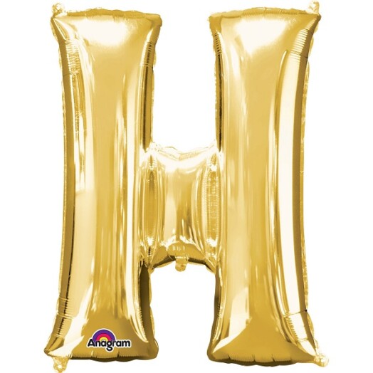 16" Mini Shape Letter Balloon H - Gold