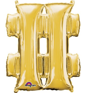 16" Mini Shape Symbol Balloon # - Gold