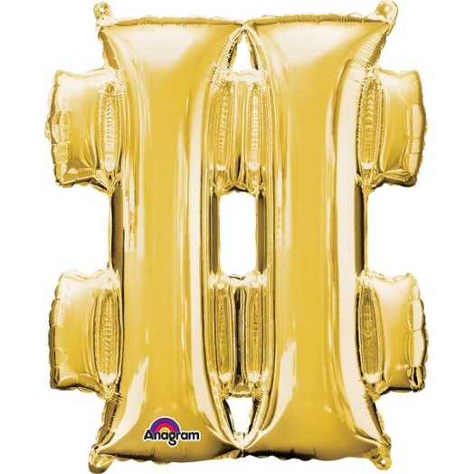 16" Mini Shape Symbol Balloon # - Gold