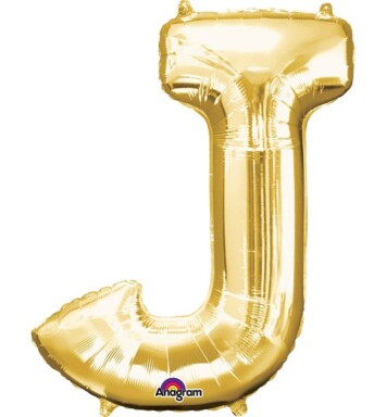 16" Mini Shape Letter Balloon J - Gold