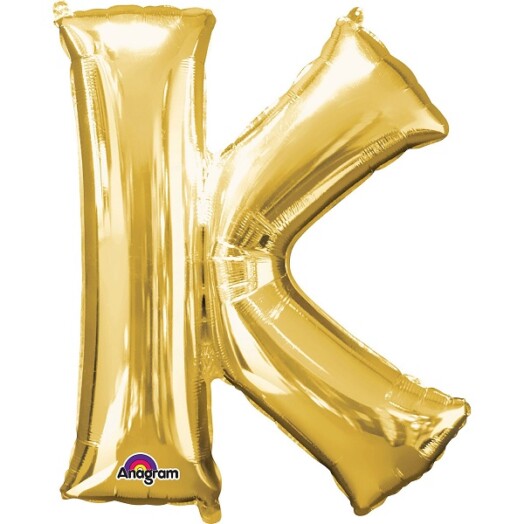 16" Mini Shape Letter Balloon K - Gold