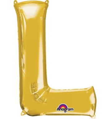 16" Mini Shape Letter Balloon L - Gold