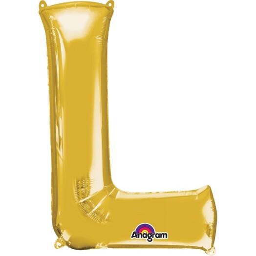 16" Mini Shape Letter Balloon L - Gold