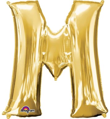 Large Gold Letter M Foil Balloon
