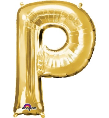 16" Mini Shape Letter Balloon P - Gold