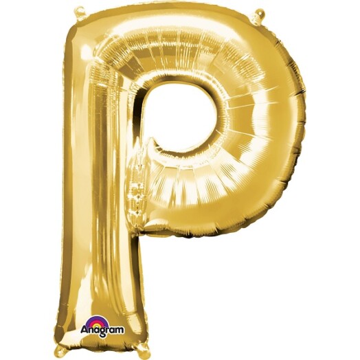 16" Mini Shape Letter Balloon P - Gold