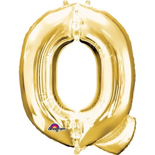 16" Mini Shape Letter Balloon Q - Gold