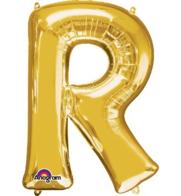 Large Gold Letter R Foil Balloon