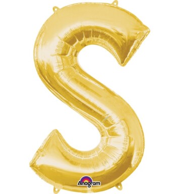 16" Mini Shape Letter Balloon S - Gold