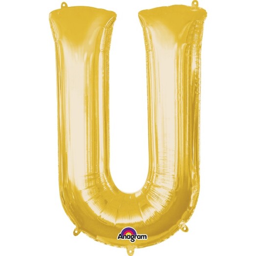 16" Mini Shape Letter Balloon U - Gold
