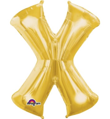 16" Mini Shape Letter Balloon X - Gold