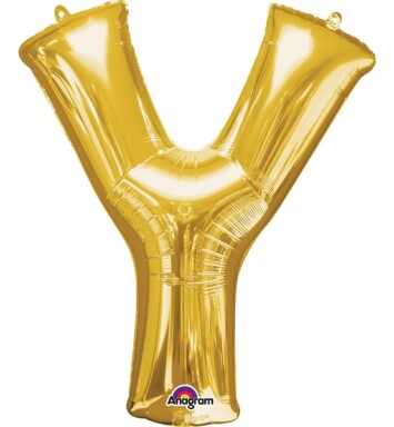 Large Gold Letter Y Foil Balloon