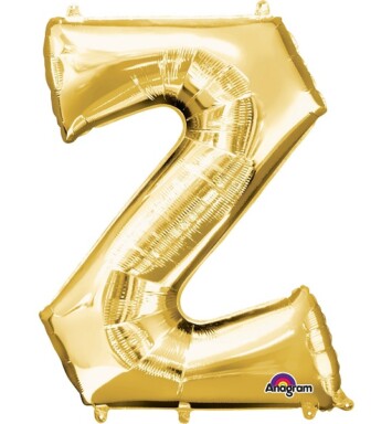 16" Mini Shape Letter Balloon Z - Gold