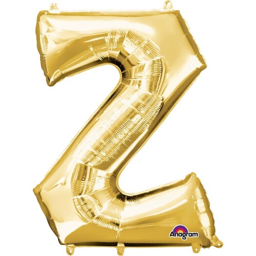 16" Mini Shape Letter Balloon Z - Gold