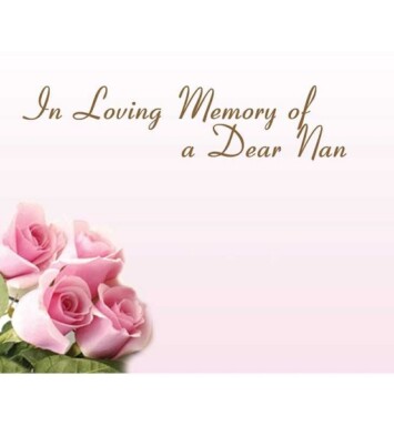 Florist Small Cards - In Loving Memory of Dear Nan Roses