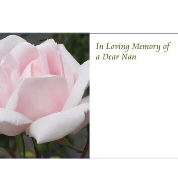 Florist Small Cards - In Loving Memory Nan, Pink Rose