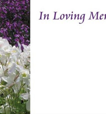 Florist Small Cards - In Loving Memory, Purple & White