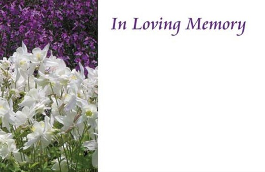 Florist Small Cards - In Loving Memory, Purple & White