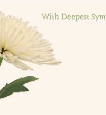 Florist Small Cards - With Deepest Sympathy, White Chrys
