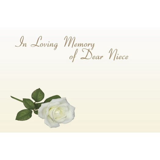 Florist Small Cards - In Loving Memory of Dear Niece