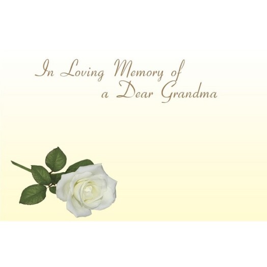 Florist Small Cards - In Loving Memory of Dear Grandma