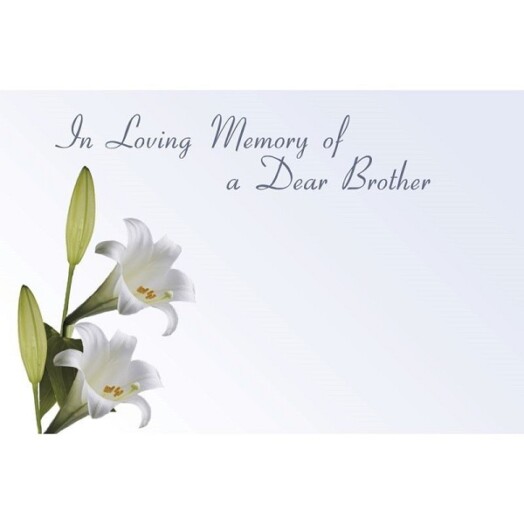 Florist Small Cards - In Loving Memory Dear Brother