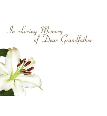 Florist Small Cards - In Loving Memory of Dear Grandfather