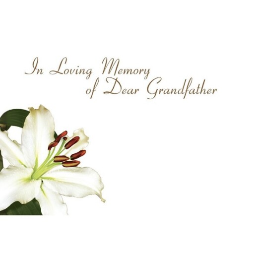 Florist Small Cards - In Loving Memory of Dear Grandfather