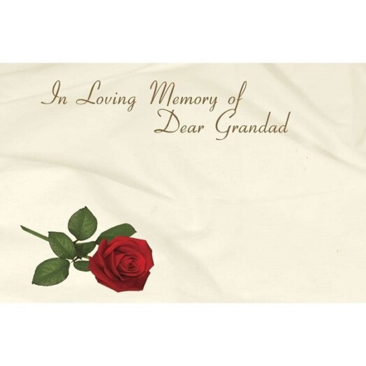 Florist Small Cards - In Loving Memory of Dear Grandad