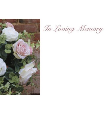 Florist Small Cards - In Loving Memory, Pink Roses