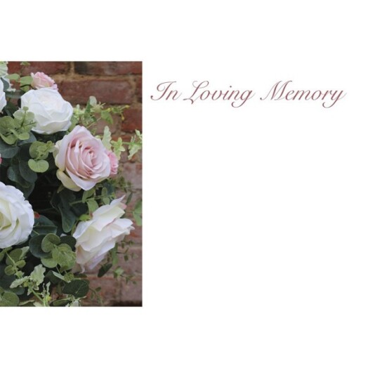 Florist Small Cards - In Loving Memory, Pink Roses